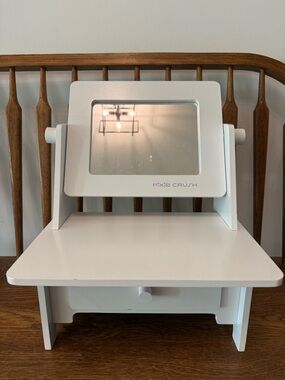 Pixie Crush Wooden Tabletop Vanity Mirror & Drawer Set - White
